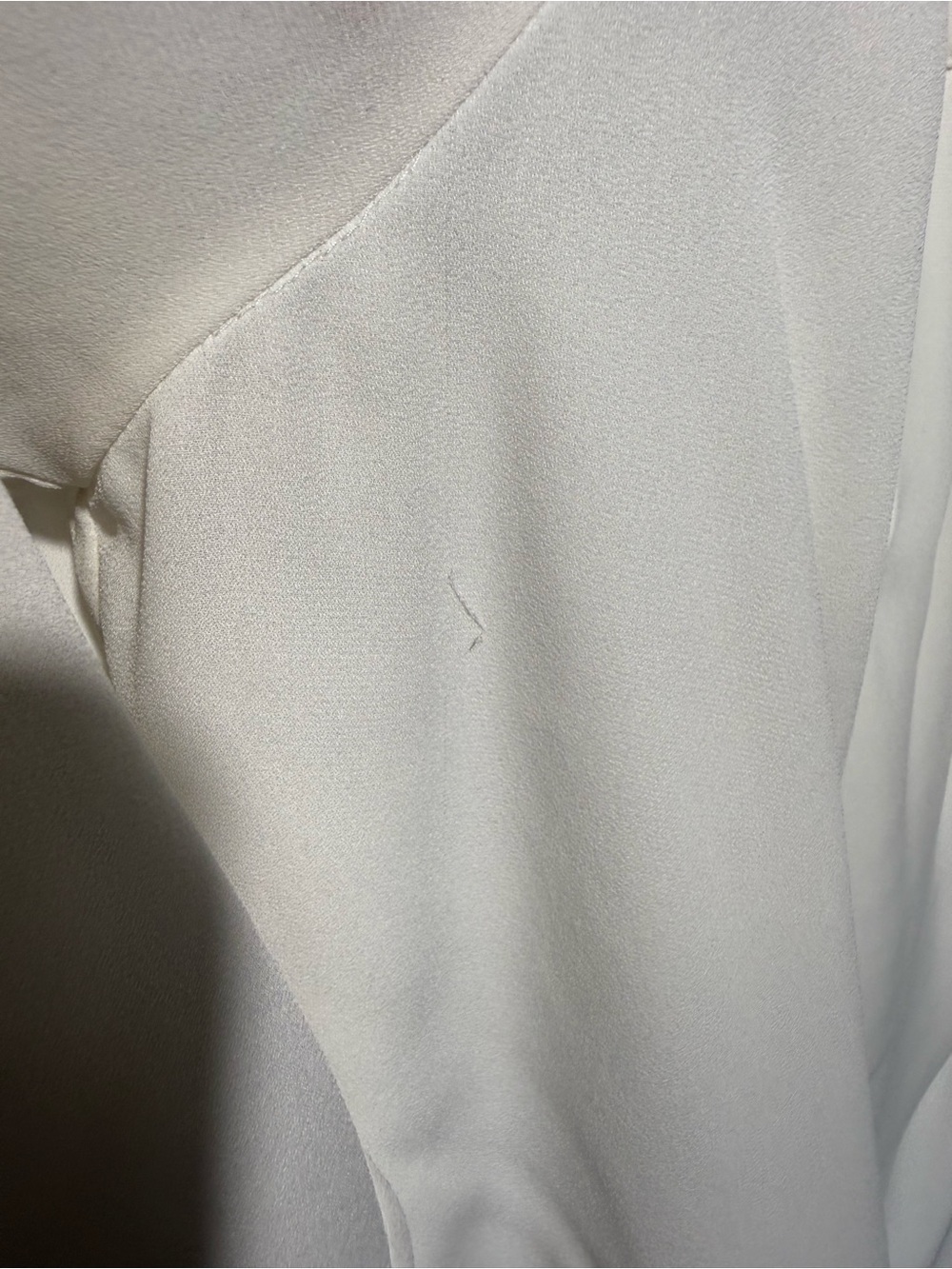 White House Black Market White Cold-Shoulder Lace-Trim Blouse - Picture 4 of 9